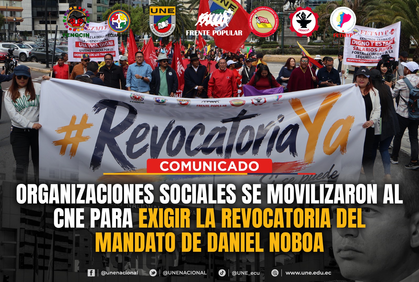 Organizaciones sociales se movilizaron al CNE para exigir la ...